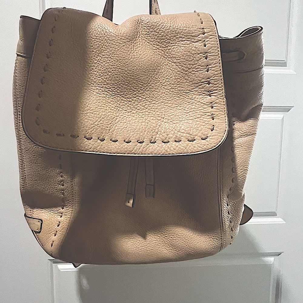 Cole Haan Cream Leather Backpack - Small